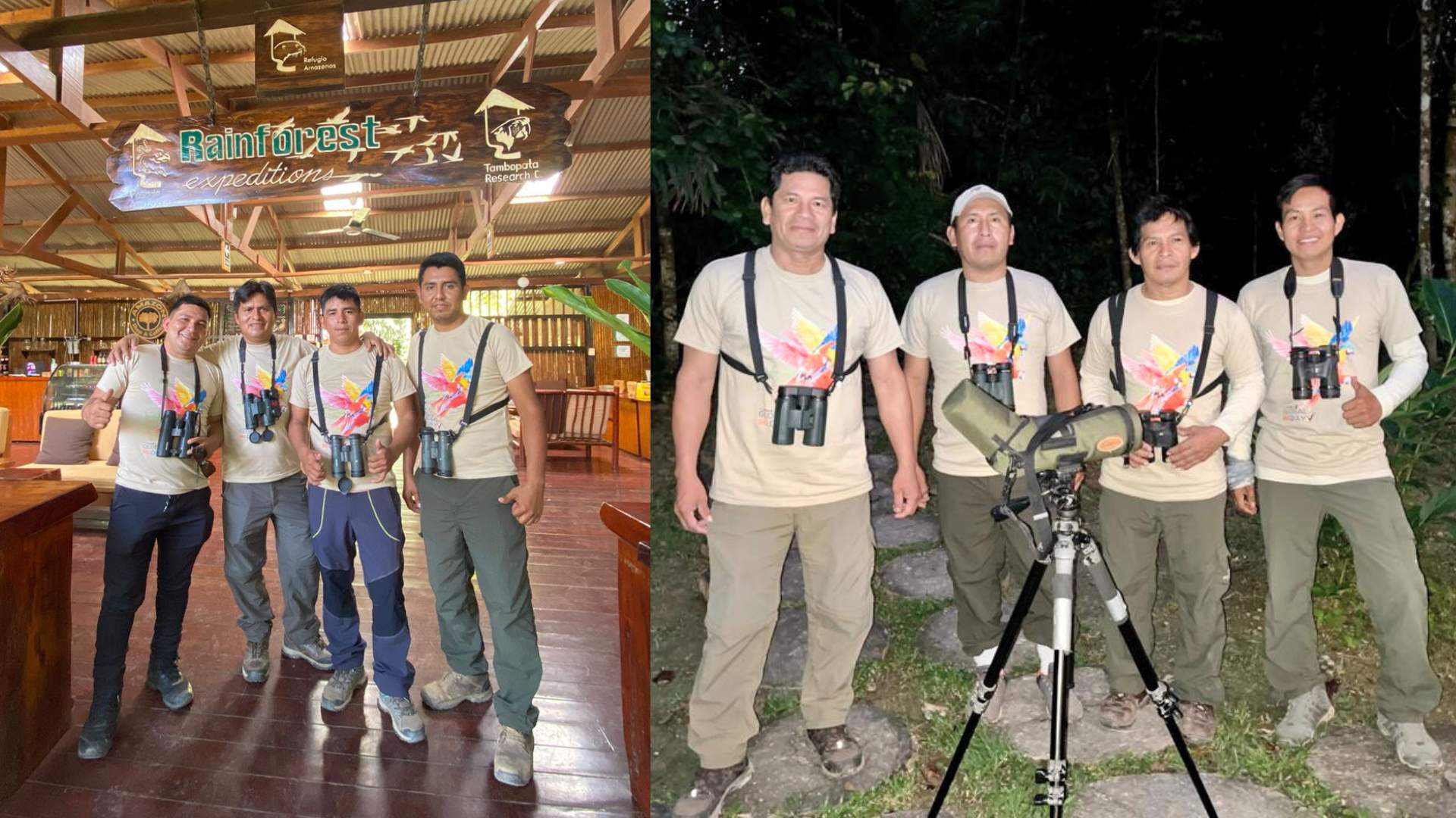 Equipo de observadores de aves de Puerto Maldonado y Posada Amazonas